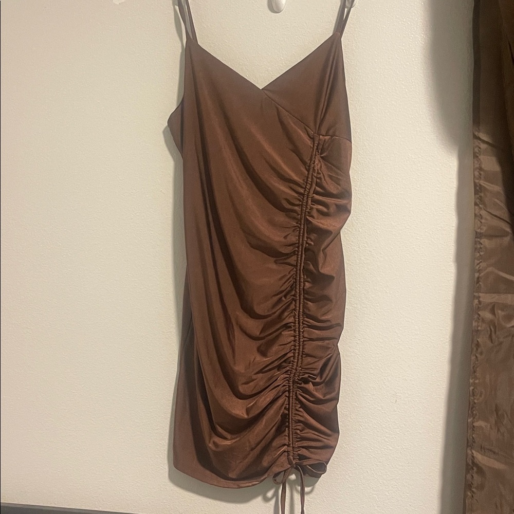 Papermoon Chocolate Brown Satin Dress